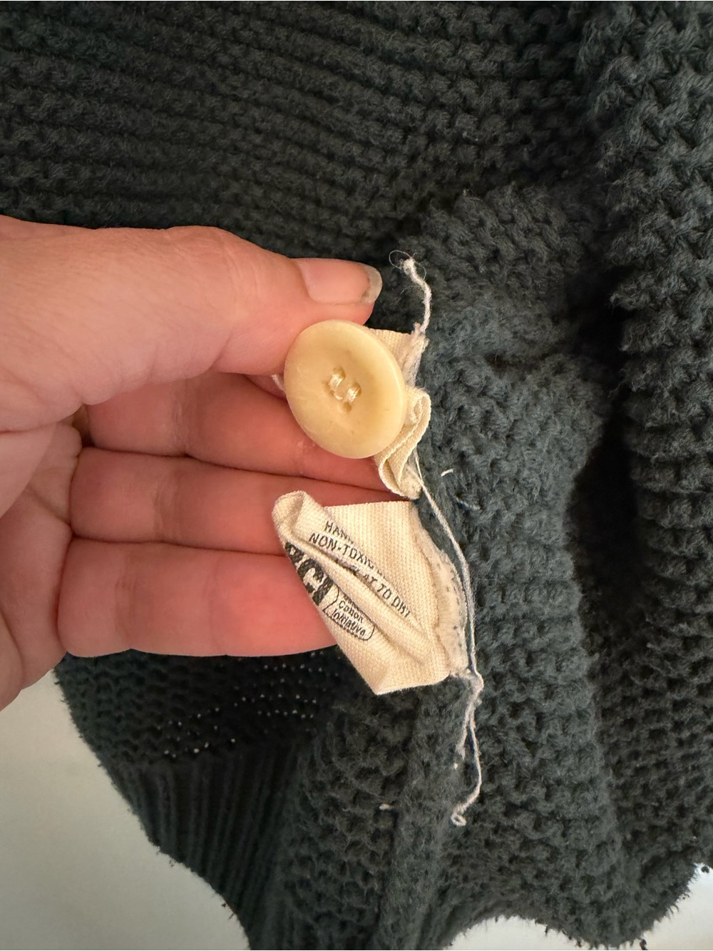 Alex Mill Slate Green Chunky Button Cardigan - Picture 3 of 7
